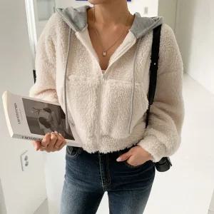 여성 뽀글이 양털 크롭 후드집업 자켓 11JK0088 겨울