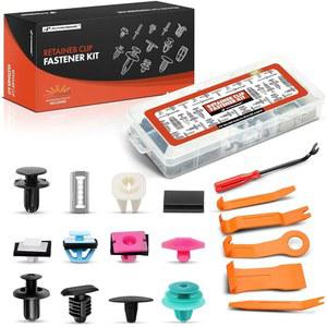 현대 산타페 2013-2019 펜더 범퍼 루프 필러 도어 패널 자동 푸시 핀 플라스틱 리벳 패스너 교체 도구 포함 A-프리미엄 120 PCS(12사이즈) 차량 리테이너 클립 키트 호환