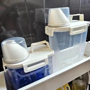 손잡이 세탁세제 세제통 달린 편리한 다용도 소분통