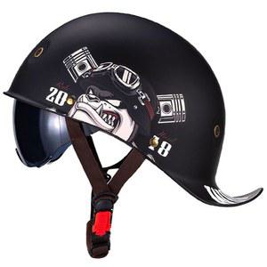 FVCNGP 레트로 노블리티 쿨 하프 헬멧, 빈티지 독일 야구 모자 모터사이클 페이스 성인 여성용, 바이크 크루저 초퍼 모페드 스쿠터, DOT 승인, UV 바이저 고글