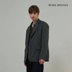 (택가 199,000원)마인드브릿지 헤링본오버핏자켓_GR MZJK71A1