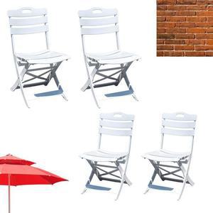 4개 플라스틱 테라스 파라솔 야외용 의자 수영장 비치