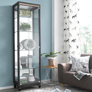 [모던탑21]이지-프리미엄 500-5단 장식장 진열장 [도어 = 강화유리]