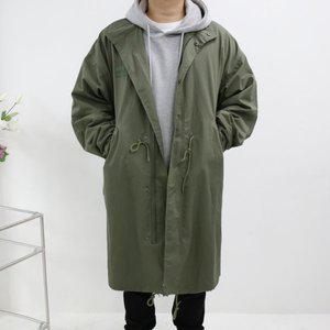 [엠클로] 남자 박스오버핏 빅사이즈 코튼 롱 야상자켓 점퍼 남여공용 (2color)