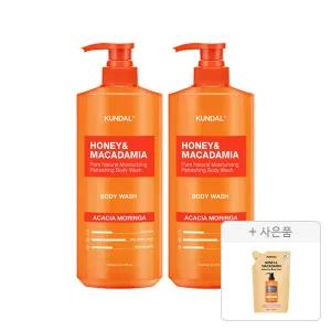 쿤달 네이처 바디워시 아카시아모링가 1058ml, 2개+증정(바디워시 리필팩 베이비파우더향 400ml, 1개)