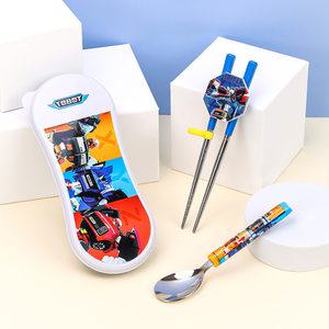 또봇 킨더 스텐 릴팡젓가락 스핀퍼즐스푼 케이스 3P세트 수저세트 교정용젓가락 연습용 어린이집 유치원 초등학생 