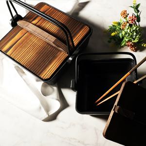 (무료택배) 벨르 클래식 무쇠 통주물 사각핸들 샤브샤브팬 3종/ 나무뚜껑