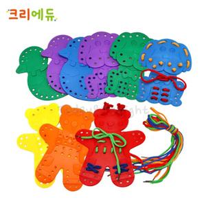 동물 실꿰기 놀이 유아 곰 강아지 오리 실 끼우기 교구 교육 집중력 집콕 어린이