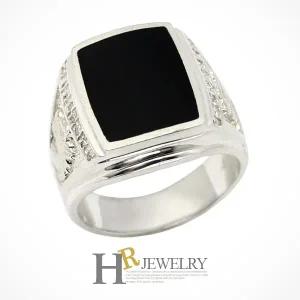 [호림쥬얼리]실버92.5정.품)세련(HR)실버 스퀘어 오닉스 용 반지(NO.20909)
