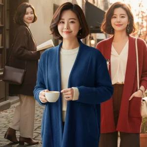 22FW40 / 망토 가디건 / 실버다이아몬드 / 엄마옷 / 할머니옷 / 빅사이즈 / 마담의류