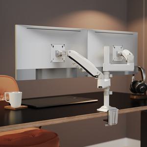 노스바유 NB H180 폴타입 듀얼 모니터암 거치대 화이트