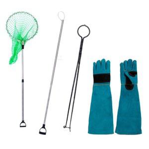 유기 동물 도구 세트 그물망 안전 트랩 유기견 4종 틀 집게 잡기 그물채 장갑