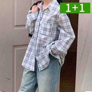 [NS홈쇼핑]2개세트 여성 데일리 체크 셔츠 남방 캐주얼 봄 여름 긴팔 셔츠..