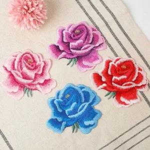 플라워 꽃모양 와펜 자수패치 4색 한복자수 의류리폼 꽃자수 의류패치 리폼 빈티지자수 한복자수
