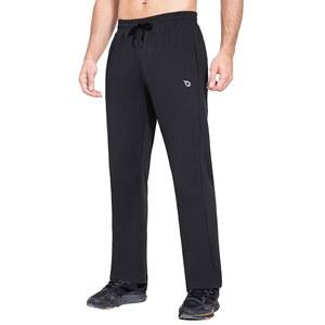 발레프 남성 플리스 안감 방수 바지 지퍼 포켓이 있는 겨울 보온 스웨트 팬츠 웜 오픈 하의