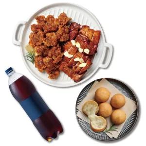 [땅땅치킨] 땅땅불갈비(반)+허브순살치킨(반)+모짜치즈볼+콜라1.25L