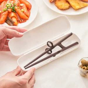 에디슨 성인용 오른손용 젓가락질 연습용 교정 젓가락 케이스세트