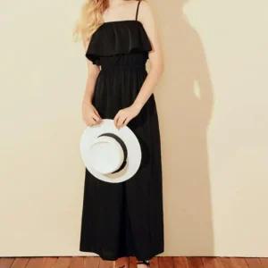 [아우트]와이드 점프수트 루즈핏 민소매 휴가룩