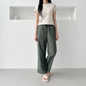 [아우트]세느뷔 여성바지 허리밴딩 인견 베이직