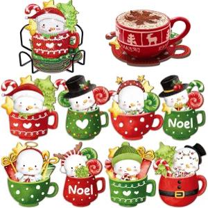 크리스마스 성탄절 컵받침 보석십자수 8개 한세트 (샤이닝비즈) 신제품