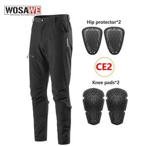 오토바이바지 WOSAWE 오토바이 바지 남성용 CE 모토 보호 장비 제거 오프로드 라이딩 투어링 오토바이 바지