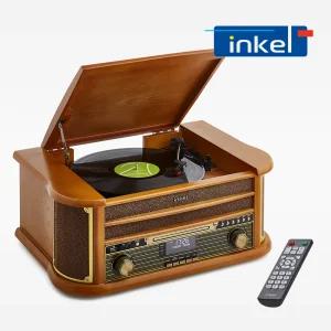 인켈 IK-A2080LP 올인원 LP 턴테이블 플레이어 블루투스 스피커 오디오 CD플레이어 라디오
