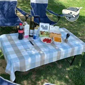 여름 방수 테이블보 4인용 체크 믹스 그리드