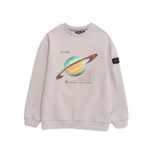 K224USW820 스페이스 그래픽 맨투맨 티셔츠 2 GRAY BEIGE기모 595322