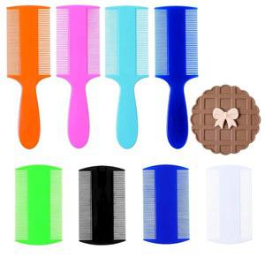 강아지 고양이 그루밍 빗 8팩 양면 미세 이빨 플라스틱 둥근 빗과 손잡이 전문가용 디매팅 도구 포함 소형 대형 반려동물용