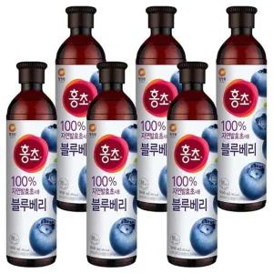 대상 청정원 홍초 블루베리 900ml x 6개