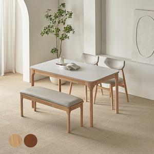 파로마 린네 세라믹 원목식탁 벤치 필립B세트 4인용 1400 (벤치1+의자2)