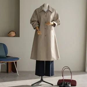 (안나앤플러스) A. 에펠 싱글 롱 트렌치[코트C1226H02] 빅사이즈