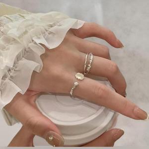 여성 오픈링 실버 여성스러운 패션 오팔 반지