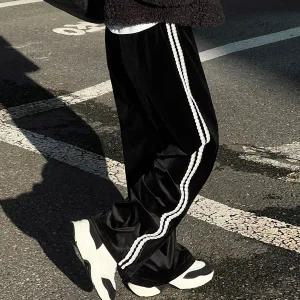 [난닝구] 메클도 벨벳레이스밴딩팬츠