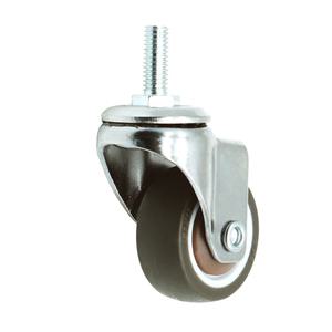 소형 무소음 TPE 브라운 3.17cm 볼트형 M6 고무 바퀴 캐스터