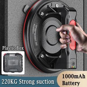 배터리 포함 전기 진공 빨판 강력한 흡입 세라믹 타일 유리 헤비 듀티 패널 전동 리프팅 도구 8 인치 220kg