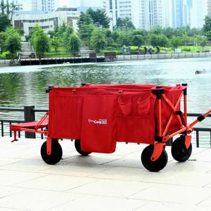 캠프365 파파웨건 챔프 레드에디션 내하중 최대 160kg 저소음 고무바퀴 특대사이즈 캠핑 카트