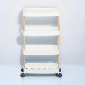 [라일리] Rly 게더릭 슬림 4단 이동식 좁은틈선반 (14cm) (우드봉)