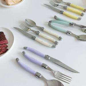 (고급) 7개 양식 커트러리 세트 라귀올 커트러리 세트 포크나이프