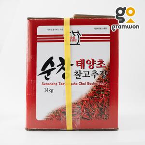 순창 태양초 찰 고추장 말통 14kg 식당용 대용량 한식