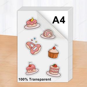 100% 투명 인쇄 가능한 비닐 스티커 용지, 접착식 A4 광택 흰색 복사 잉크젯 프린터용 DIY 라벨, 10