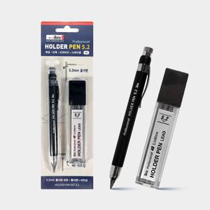 ib 아이비스 8000 홀더펜세트 5.2 - 4B 4B홀더펜샤프 5.2mm 굵은심 목공 건축 스케치 드로잉 필기