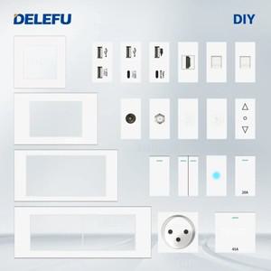 투야 스마트봇DELEFU 이스라엘 소켓 DIY 블랭크 보드 USB C타입 초인종 스위치 커튼 TEL CAT5 TV HDMI SAT