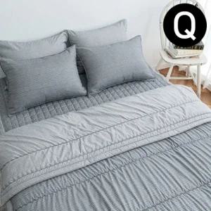 해피니 솔트 소프트마이크로 간절기 이불 베개커버세트 퀸 Q (그레이) (베개솜 별매)