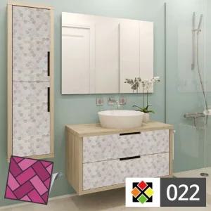 B스티커타일 022 베이지 벌집대리석 가구 시트지 (WFHU482)