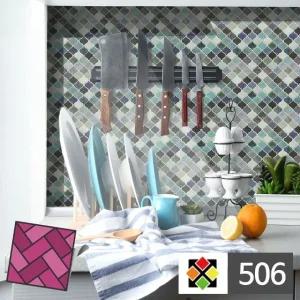 B스티커타일 506 청혼합 다마스크 데코 타일시트 (WFHU43Z)