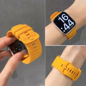 Watch S7/S6/S5/S4/Series 3/2/ 용 순수 컬러 실리콘 웨이브 스마트 시계 밴드 Iwatch8 남성 여성과 호환