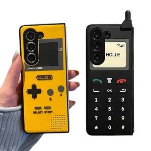 유니블링 갤럭시 z폴드 3 4 5 6 7 힙한 레트로 폰 하드 케이스