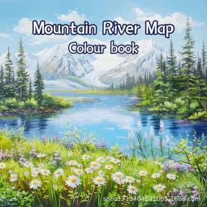 코리드리 산 과 강 어른 색칠공부 두꺼운 그림책 20 x 20cm