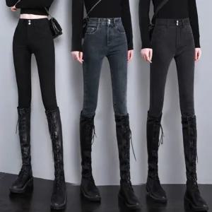 [ 품절임박 -30% ] AM-8525/ 여성청바지 스키니진 스판데님 하이웨스트 블랙바지